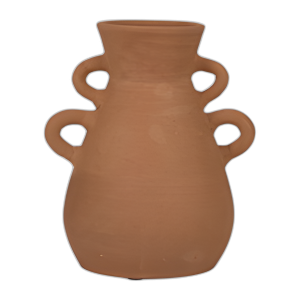TERRACOTA, JARRÓN DE 12´´ CON 4 MANIJAS, NATURAL