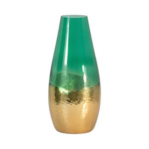 VIDRIO BAÑADO EN ORO DE 15´´ , VERDE