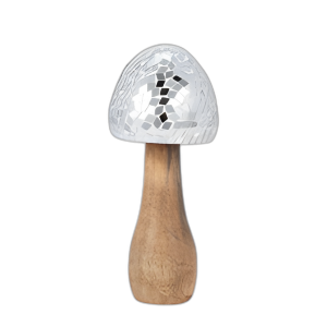 MADERA, HONGO DE MOSAICO DE 8´´ , PLATA