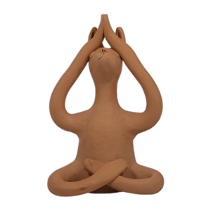 TERRACOTTA, 10´´ CONEJITO DE YOGA DE SALUDO, NATURAL