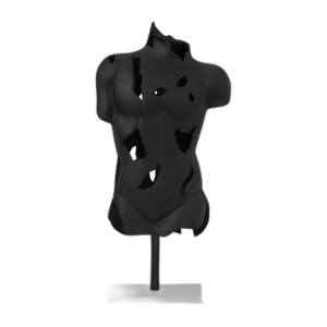 METAL, 23´´ BUSTO AGRIETADO EN EL SOPORTE, NEGRO