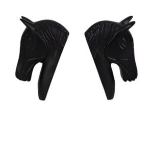 METAL, S/2 HORSE HEAD BOOKENDS, WHITE/BLACK