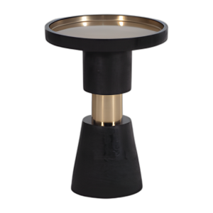 MADERA DE MADERA DE 21´´ , MESA LATERAL SUPERIOR DE METAL, NEGRO Y DORADO