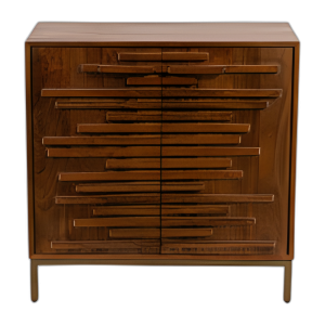 GABINETE DE 2 PUERTAS DE 30´´ A MEDIADOS DE SIGLO, MANGO BRWN