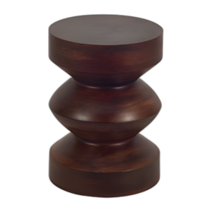 MESA LATERAL DE MANGO SÓLIDA DE 18´´ , NOGAL