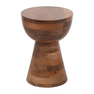 MESA DE ACENTO DE MADERA DE MANGO PULIDA DE 18´´