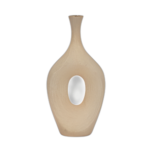 CER, JARRÓN DE CORTE ABIERTO CON CUENTAS DE 19´´ , CAMPEÓN