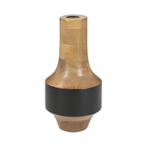 MADERA DE MANGO, JARRÓN DE 11´´ 2 TONOS, MARRÓN/NEGRO