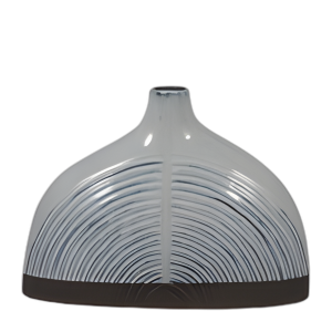 CER, JARRÓN DE ARCO DE MEDIO DOMO DE 8´´ , AZUL