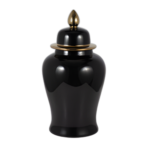 CER, 24´´ JARRO DE TEMPLO, NEGRO/ORO