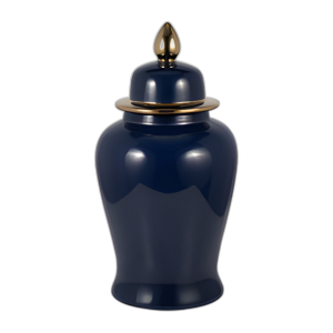 CER, 24´´ TEMPLE JAR, NAVY/GOLD