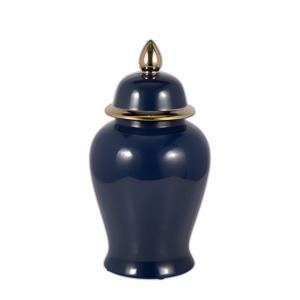 CER, 18´´ TEMPLE JAR, NAVY/GOLD