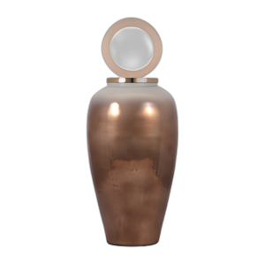 VIDRIO, TOPPER DE RESINA REDONDO DE JARRÓN DE 28´´ , COBRE