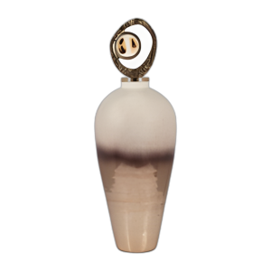 VIDRIO, TOPPER DE REMOLINO DE METAL EN JARRÓN DE 27´´ , BRONCE DE 2 TONOS