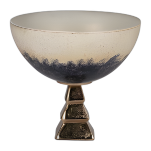 VASO, TAZÓN DE 11´´ CON SOPORTE, 2 TONOS BLANCOS