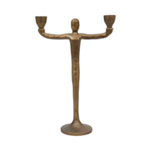 METAL, 15´´ 2 CANDELABRA CÓNICO, ORO