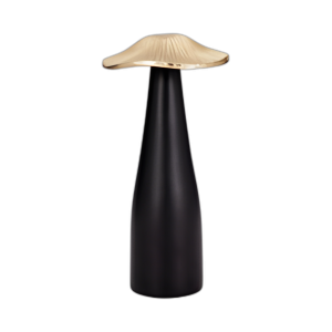 METAL, DECO DE HONGOS DE 9´´ , NEGRO/ORO