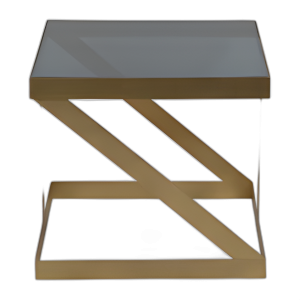 METAL, MESA LATERAL CONTEMPORÁNEA DE 20´´ , GLA DE ORO/NEGRO