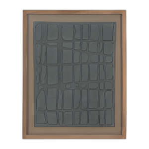 28X35 PAPER MACHHE WALL ART GLASS, DK GRAY