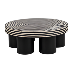 MADERA, MESA DE CAFÉ MANCHADA DE 39´´ , NEGRO