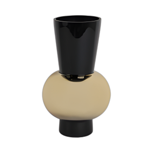 VIDRIO, TÓTEM DE 12´´ , NEGRO/DORADO