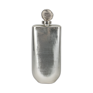 VIDRIO, TOPPER DE ORBE DE BOTELLA METÁLICA DE 19´´ , PLATA