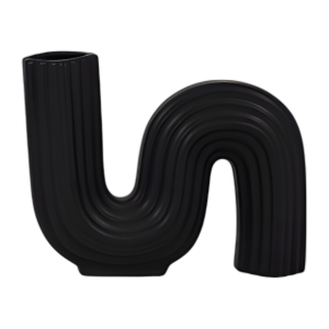 CER, JARRÓN DE BOCADILLO DE 6´´ , NEGRO