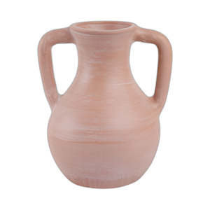 JARRÓN DE JARRA DE TERRACOTA DE 11X9´´ CON MANIJAS, LUZ NATU