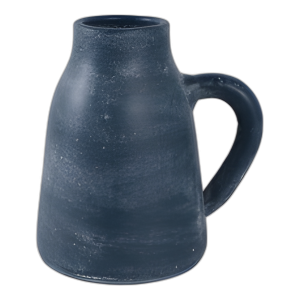 JARRÓN DE TERRACOTA DE 8X8´´ CON MANGO, AZUL