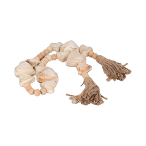 MADERA, GUIRNALDAS CON CUENTAS DE CORAZÓN DE 38´´ , BLANCO