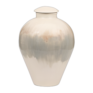 METAL, JARRÓN DE TEMPLO DE 16´´ , PERLA