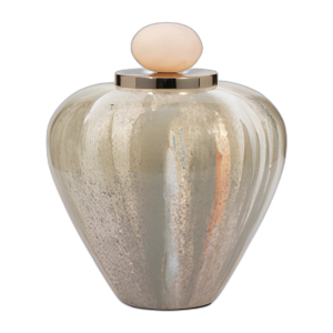 VIDRIO DE VIDRIO DE 10´´ CON TOPPER DE RESINA, RUBOR/ GREE