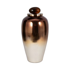 VIDRIO DE VASO DE 23´´ CON TOPPER DE RESINA, COBRE