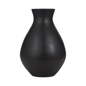 TERRACOTTA, JARRÓN ORGÁNICO DE 18´´ , NEGRO