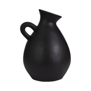 TERRACOTTA, JARRA ORGÁNICA DE 19´´ CON MANGO, NEGRO