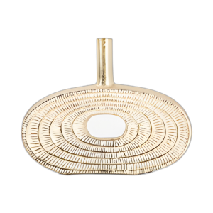 METAL, JARRÓN DE CORTE TRIBAL DE 12´´ , ORO