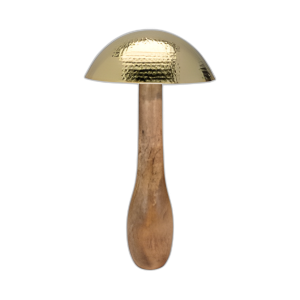 METAL, HONGO DE 28´´ CON BASE DE MADERA, ORO