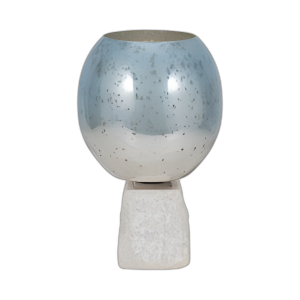 GLASS, BASE DE MÁRMOL DE PILAR DEL TAZÓN DE 13´´ , AQUA/WH