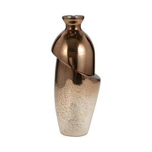 VIDRIO, JARRÓN ABSTRACTO DE 16´´ , BRONCE