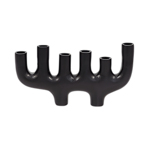 METAL, 13´´ 6 CANDELABRA CÓNICO, NEGRO