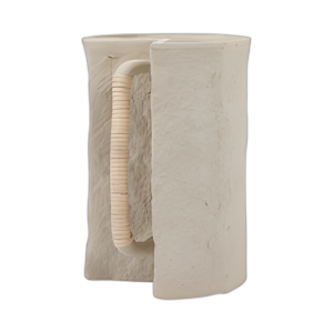 ECOMIX, JARRÓN ARTÍSTICO W DE 12´´ , MARFIL, MARFIL