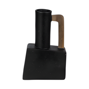 ECOMIX, JARRÓN DE MODA DE 18´´ MANGO W, NEGRO