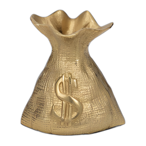 METAL, BOLSITA DE DINERO DE 8´´ , ORO