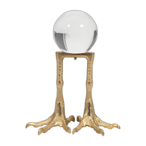 METAL, 8´´ PIES DE PÁJAROS QUE SOSTIENEN BOLA ACRÍLICA, ORO