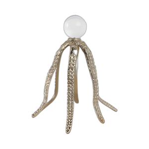 METAL, PATAS DE PULPO DE 10´´ CON BOLA ACRÍLICA, CHAMPÁN