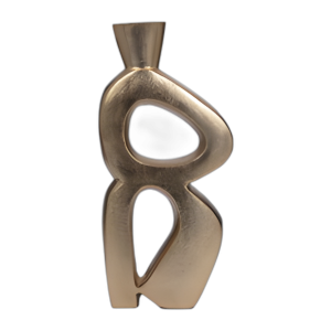 METAL, JARRÓN ABSTRACTO DE 15´´ , ORO