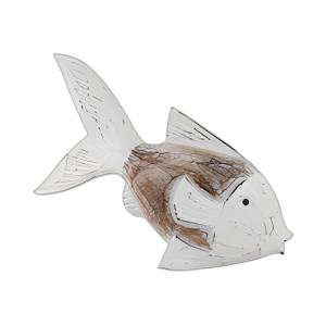 MADERA, PEZ PLATINA DE 11´´ , NATURAL/BLANCO