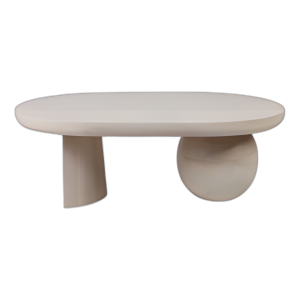 MADERA, MESA DE CAFÉ DE ORBE DE 42´´ , BLANCO ANTIGUO