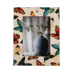 RESINA, MARCO DE FOTOS DE 5X7 MARIPOSAS, MULTI