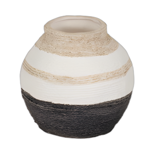 JARRÓN TEXTURIZADO TEJIDO A RAYAS DE 7´´ , MULTI